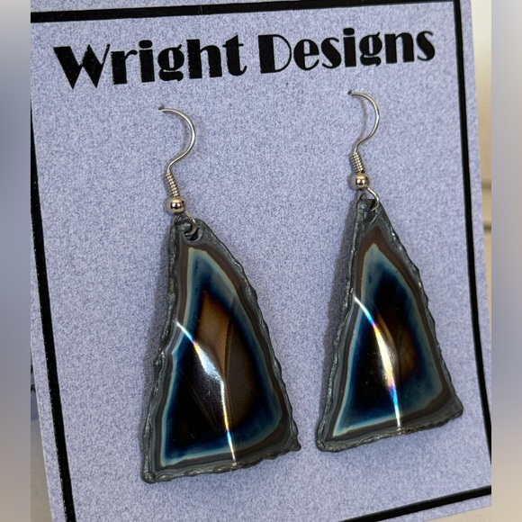 Unique Handcrafted Steel Earrings 2 inch approx - Picture 2 of 5